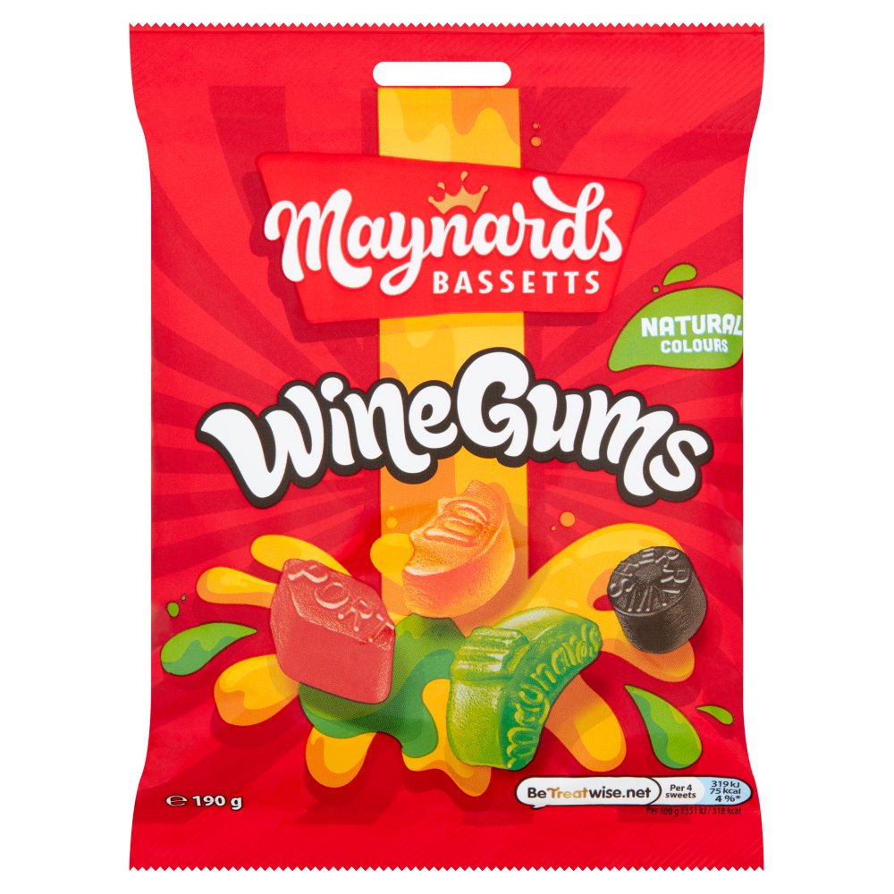 Maynards Bassetts Wine Gums Sweets Bag 165g