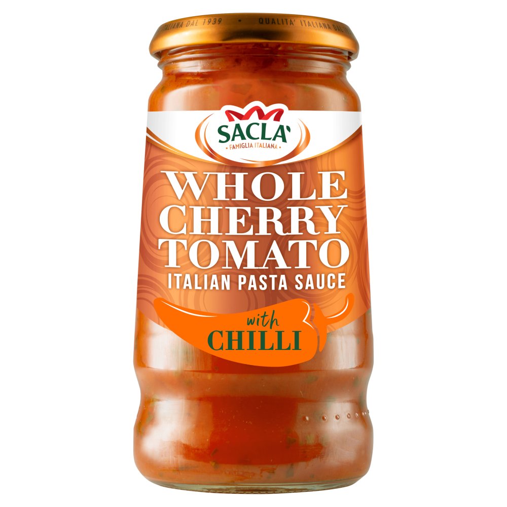 Sacla' Whole Cherry Tomato Italian Pasta Sauce with Chilli 350g