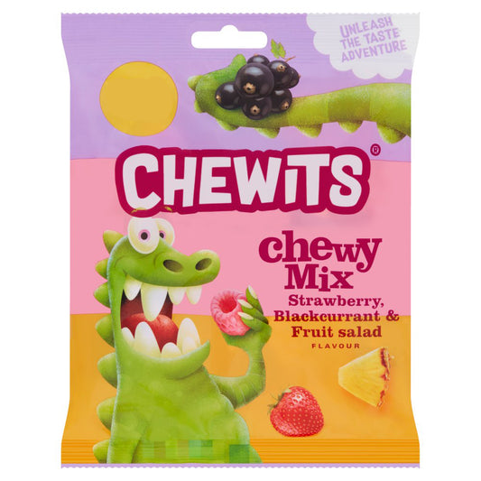 Chewits Chewy Mix Strawberry, Blackcurrant & Fruit Salad Flavour 125g
