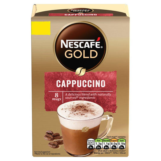 Nescafe Gold Cappuccino Instant Coffee 8 x 15.5g Sachets