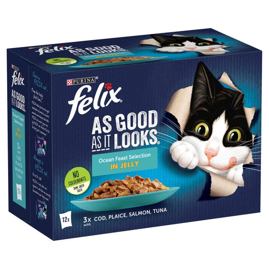 Felix As Good As It Looks Ocean Feast Selection in Jelly 12 x 100g (1.2kg)