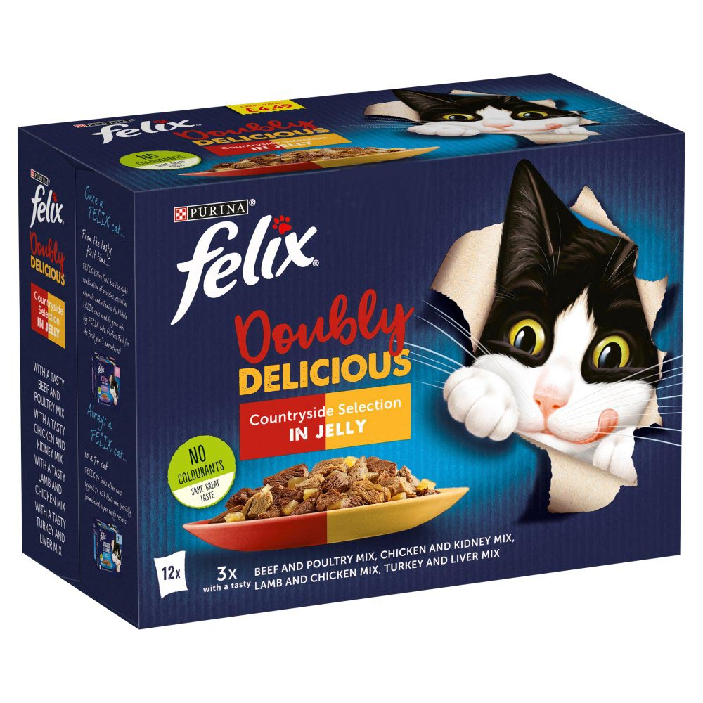 Felix Doubly Delicious Countryside Selection in Jelly 12 x 100g (1.2kg)