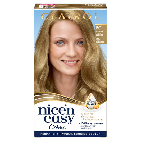Clairol Nice'n Easy Hair Dye 8C Medium Cool Blonde 177ml