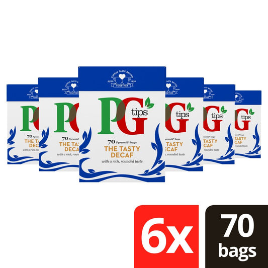 PG tips Decaffeinated Biodegradable Tea Bags 70 bags, 203g