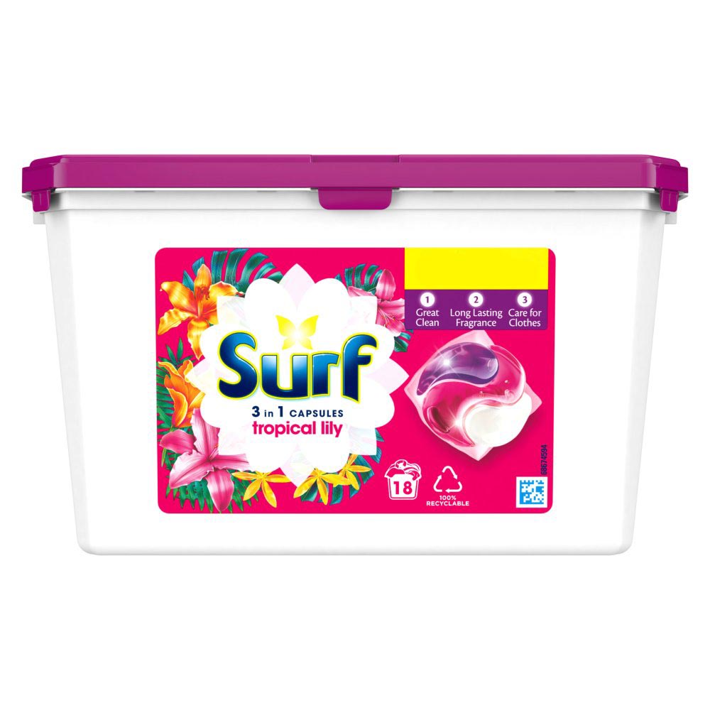 Surf Washing Capsules Tropical Lily 18 Wash