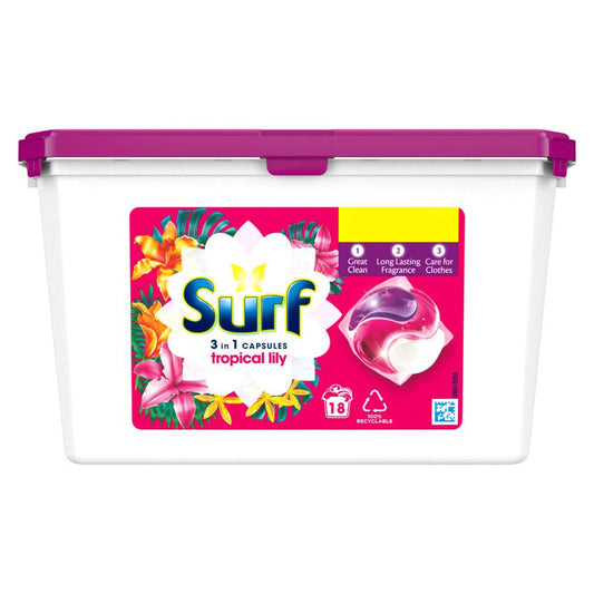 Surf Washing Capsules Tropical Lily 18 Wash