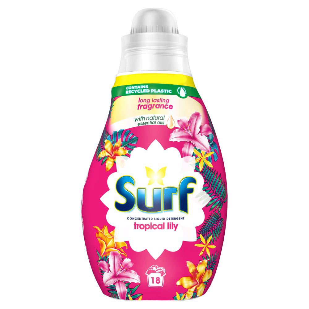 Surf Concentrated Liquid Laundry Detergent Tropical Lily 18 Washes 486ml