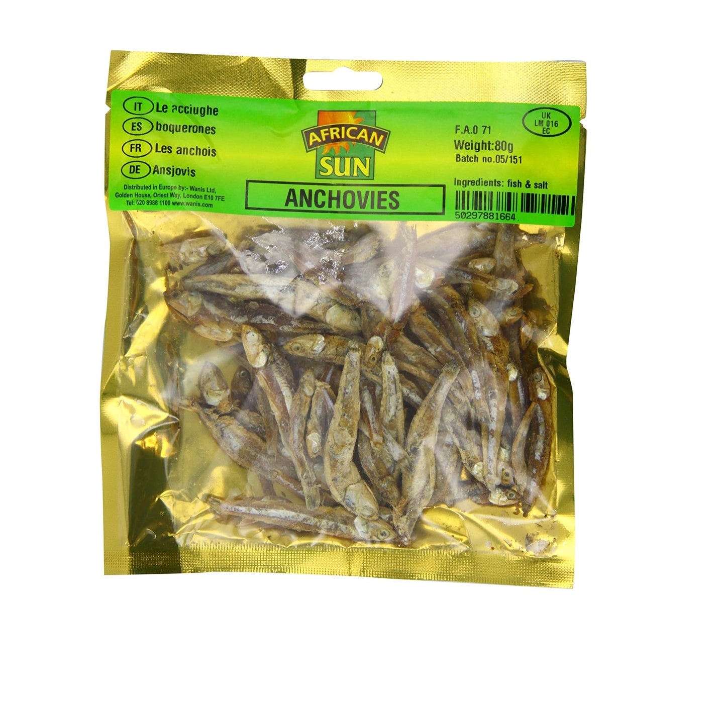African Sun Dried Anchovies 80g