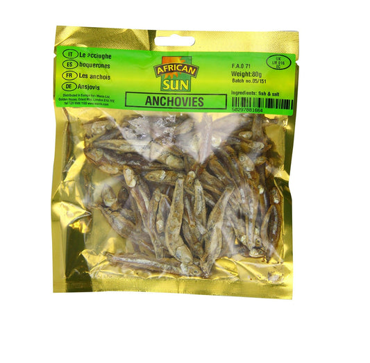 African Sun Dried Anchovies 80g Box of 10
