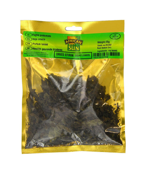 African Sun Dried Eferin Scent Leaf 25g Box of 10