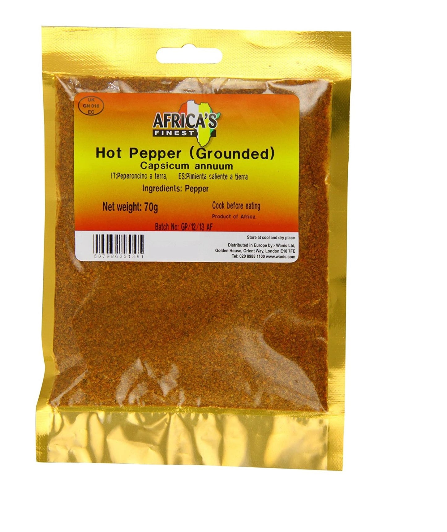 Africa's Finest Ground Hot Pepper 70g Box of 10