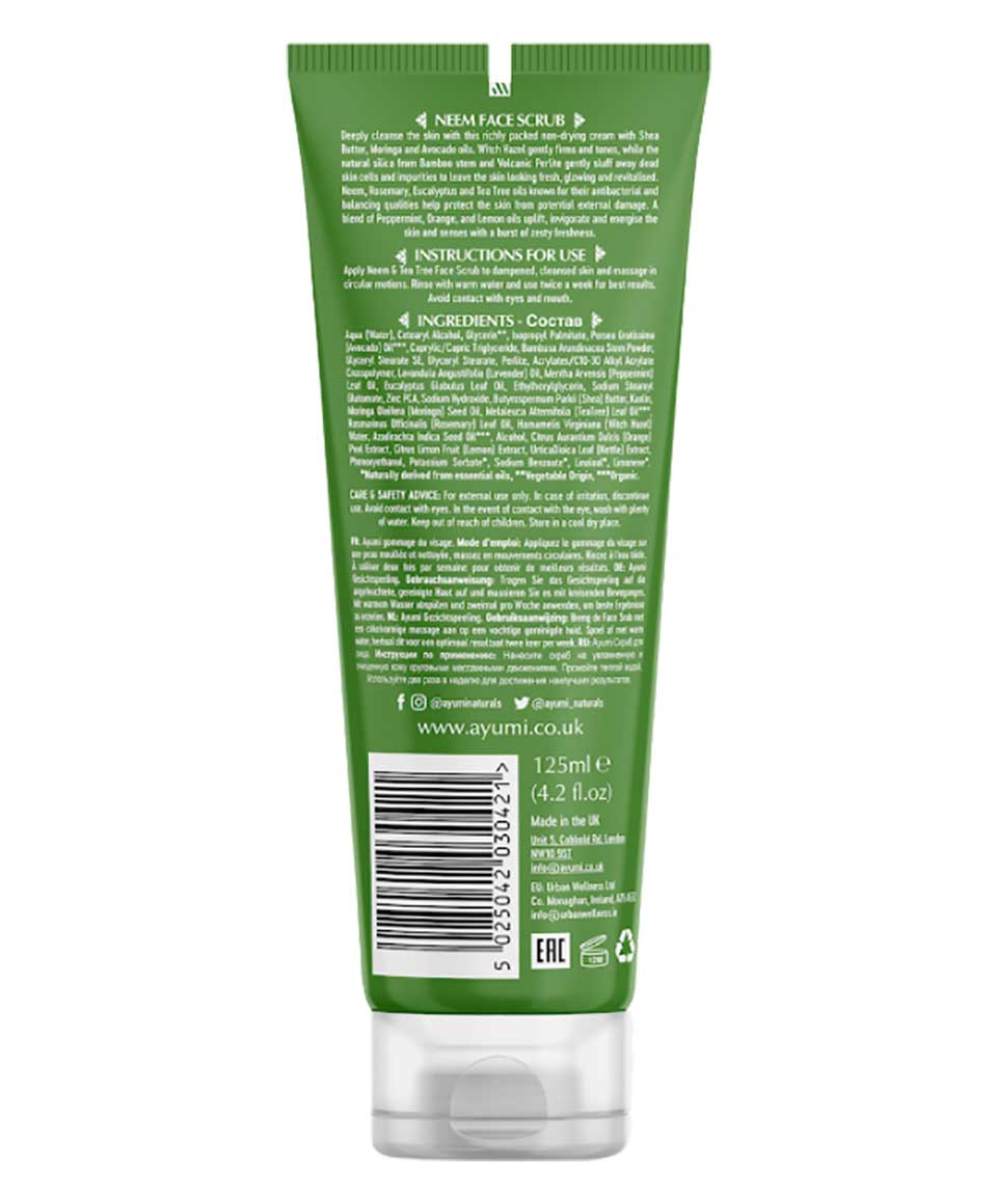 Ayumi Naturals Neem And Tea Tree Face Scrub