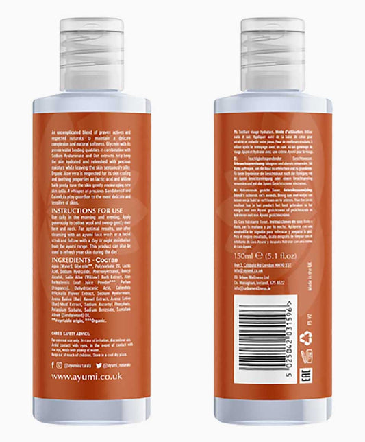 Ayumi Hydrating Sandalwood And Aloe Vera Face Toner