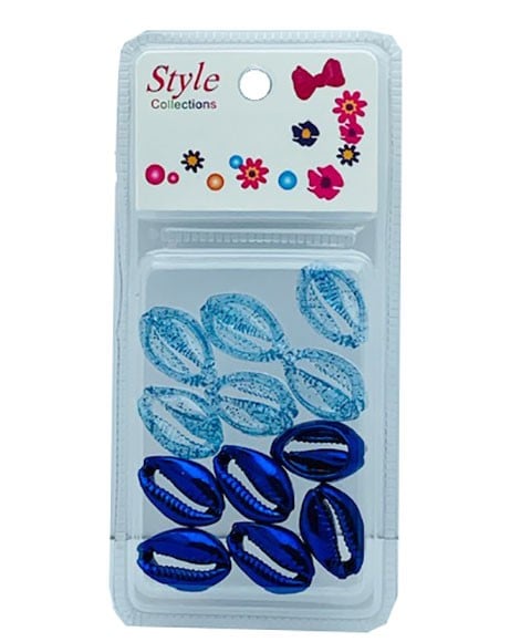 Style Collection 2 Tone Shell Beads BD015 Blue