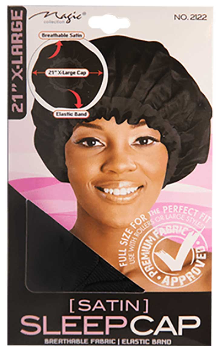 Magic Collection Satin Sleep Cap XL 2122 Black