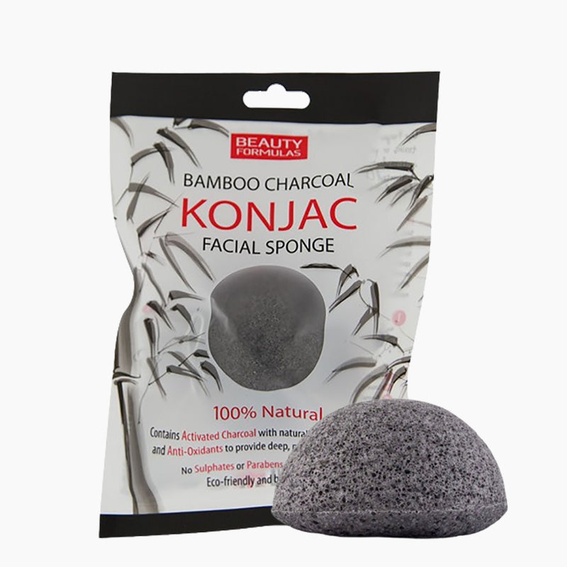 Beauty Formulas Bamboo Charcoal Knojac Facial Sponge