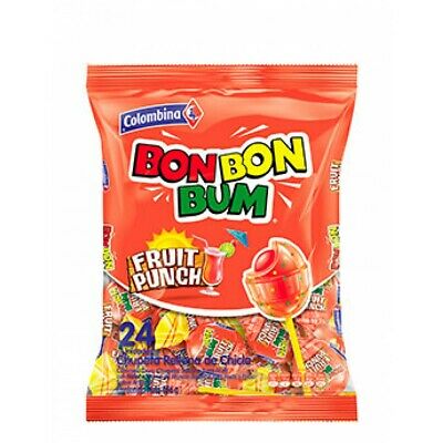 Bon Bon Bum Fruit Punch Lollypops 24 Count
