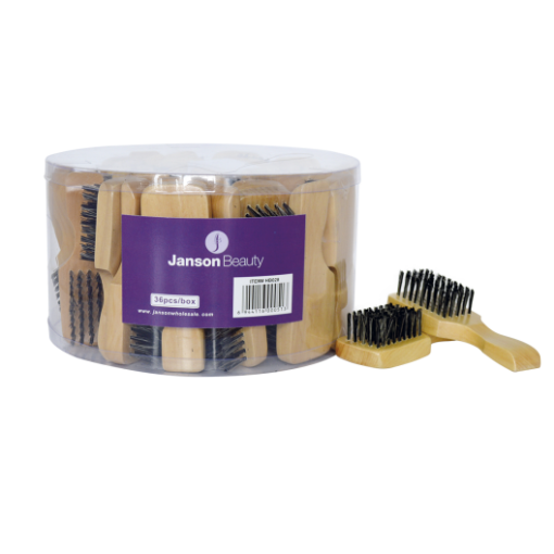 Wooden Hair Brush Hard Small (36Pcs Jar)