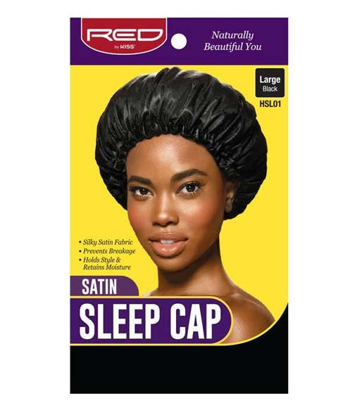 Satin Sleep Cap Black HSL01