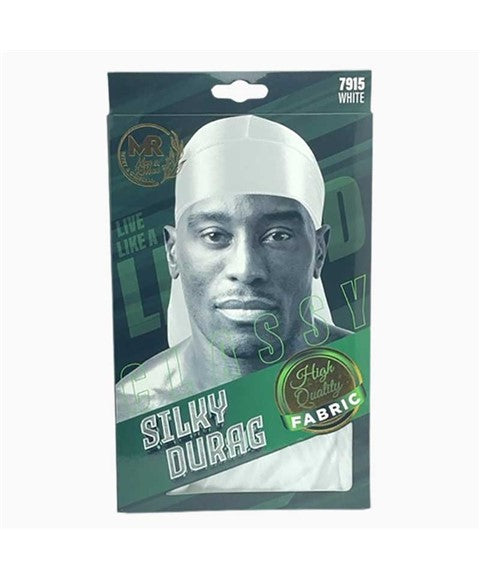 MR Classy Silky Fabric Durag 7915 White