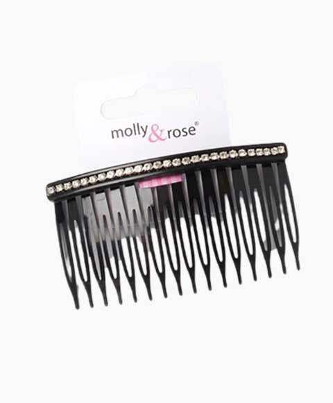 Black Side Comb With Diamante Stones 8341