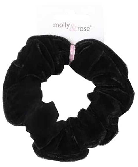 Regular High Shine Velvet Scrunchie Black HF602