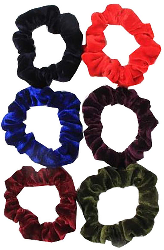 Velvet Scrunchie School Color Mix Bands 7982