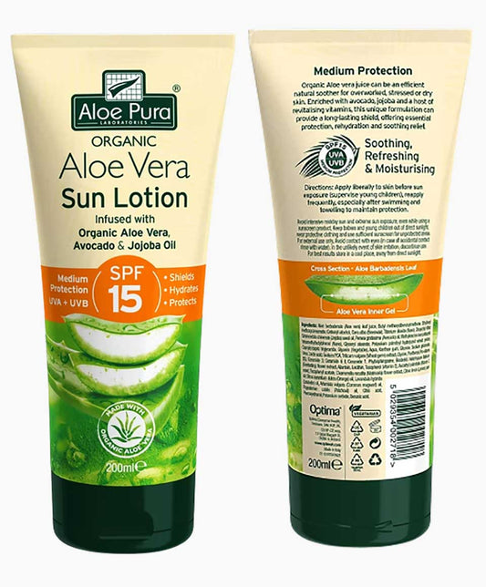 Aloe Pura Organic Aloe Vera Sun Lotion SPF15