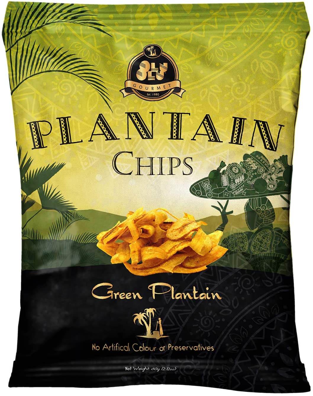 Olu Olu Plantain Chips Green 60g Box of 24