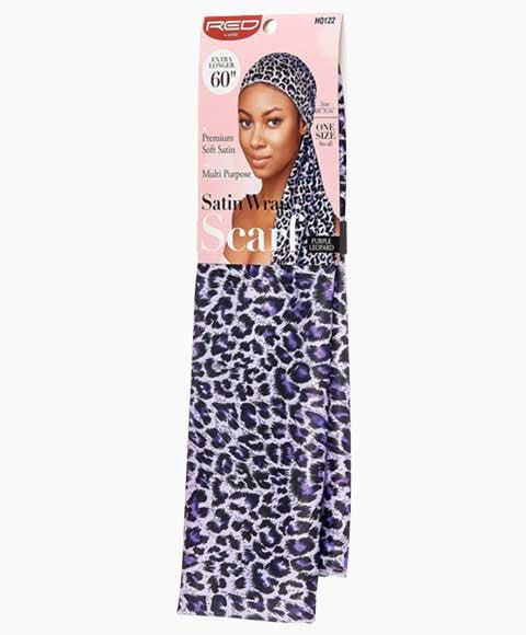 Satin Wrap Multi Purpose Purple Leopard Scarf HQ122