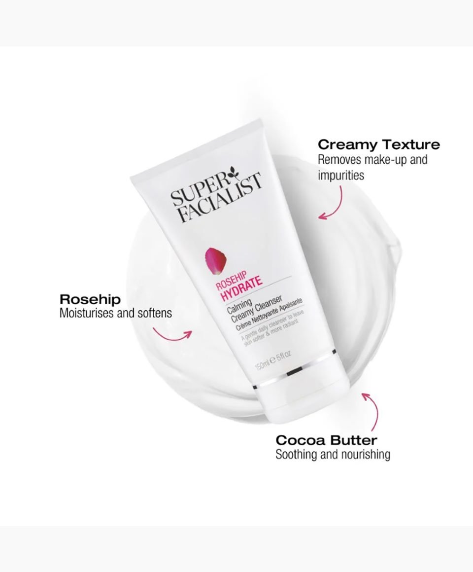 Super Facialist Rosehip Hydrate Calming Creamy Cleanser