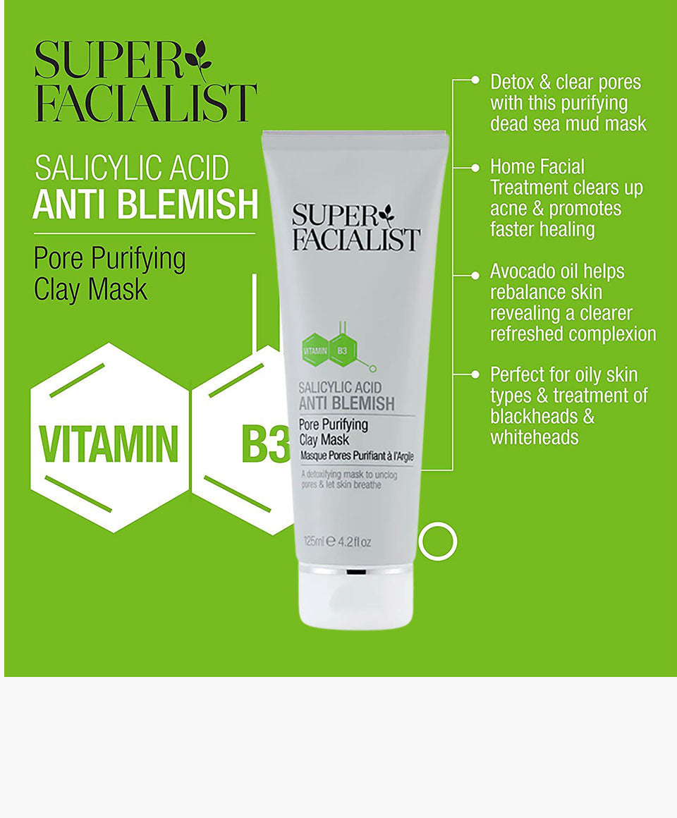 Super Facialist Salicylic Acid Anti Blemish Pore Purifying Clay Mask