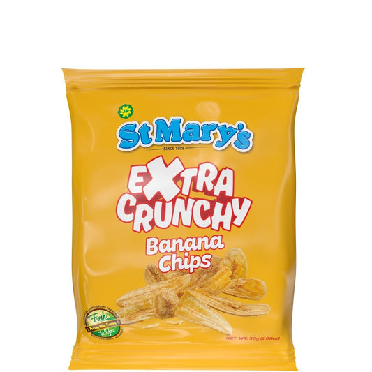 St Marys Banana Chips Extra Crunchy 30g Box of 100