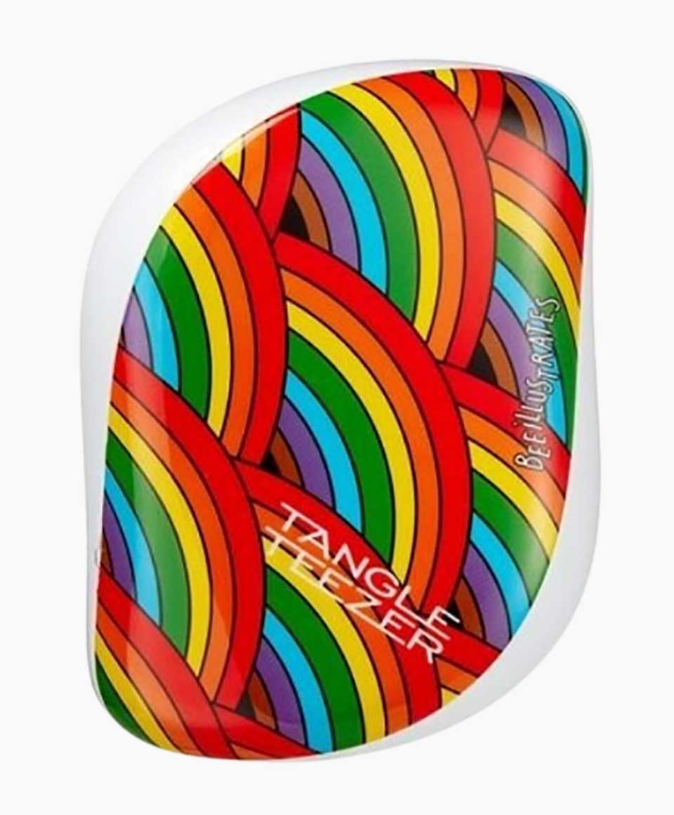 On The Go Detangling Hairbrush Compact Styler Rainbow