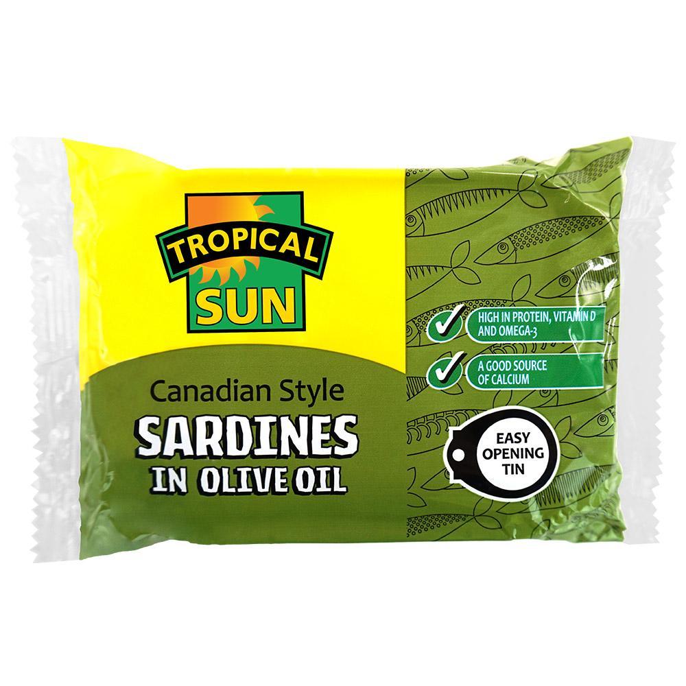 Tropical Sun Canadian Style Sardines in Olive Oil 106g Box of 12