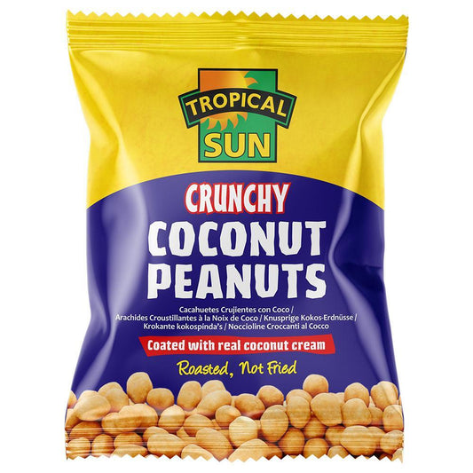 Tropical Sun Crunchy Coconut Peanuts 50g Box of 12