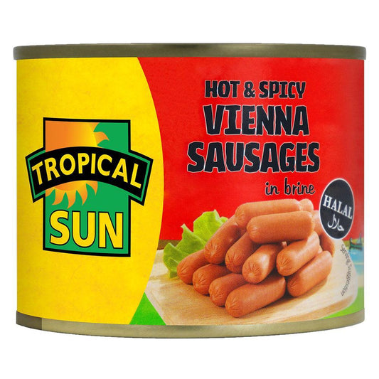 Tropical Sun Chicken Viennas Hot & Spicy 200g Box of 12