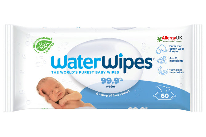 WaterWipes Baby Wipes Sensitive Biodegradable 60 Wipes