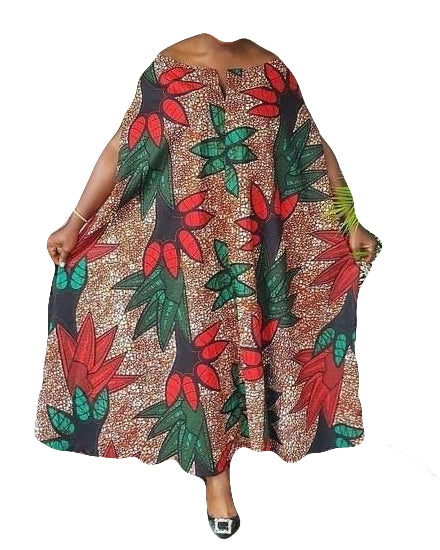 African women casual wear print clothing african print long maxi dress brownish outfit
