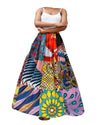 Casual Women Wear Multicolor Traditional African Print Sleeeveless Top & Skirt