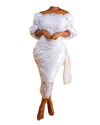 African Trendy Women Wear Beautiful White Trendy Short sleeve Party Dress
