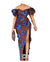 African Women Party Wear Wine Bodycon Short Sleeve Stylish Outfit