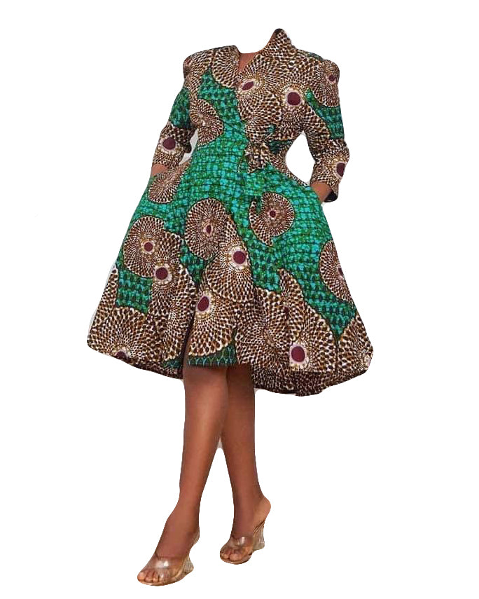 African Women Party Wear Peacock Design Bodycon Long Sleeve Stylish Outfit