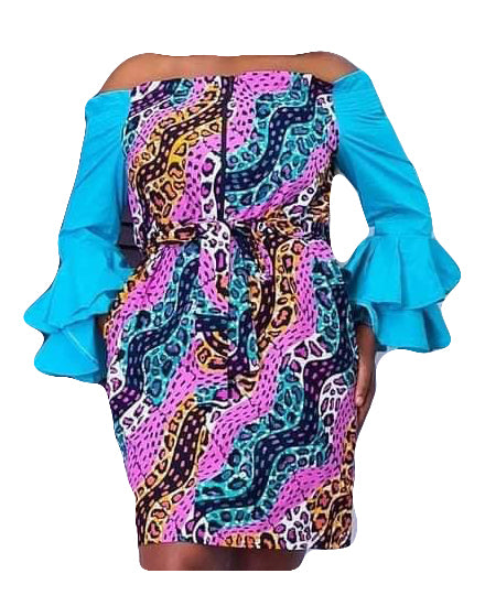African Women Wear Unique design Bodycon Off Shoulder Trendy Outfit