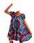 African Casual Women Wear Red & Blue Print Colorful Trendy Top