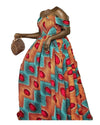 African Women Wear print long multicolor traditional Outfit