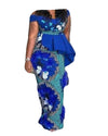 African Women Casual wear Beautiful Blue print traditional long outfit
