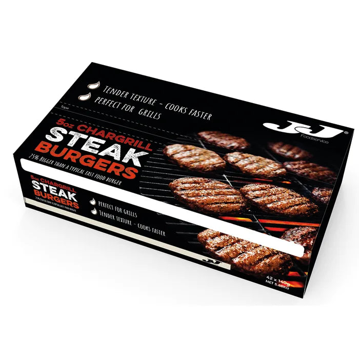 Halal Chargrill Steak Burgers (5oz) 42 x 140g