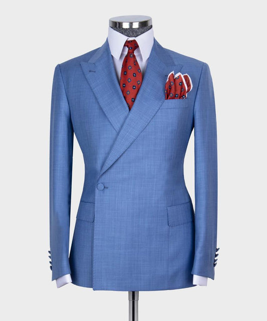 Men's Wear Clothing Outfit Denim Regular Fit One Button Fashion Suit Blazer