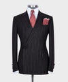 Men's Wear Clothing Outfit Smoky Black Regular Fit One Button Fashion Suit Blazer